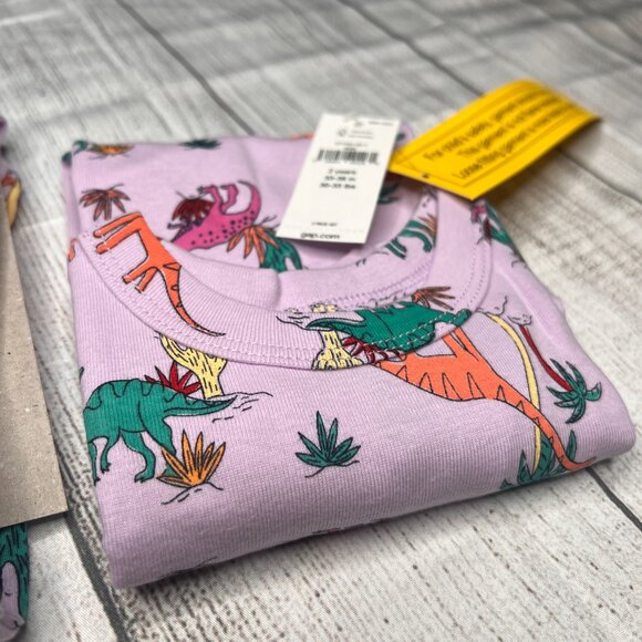 NWT Baby Gap 2 Piece Pjs lavender dinosaur print size 2T - Picture 4 of 11
